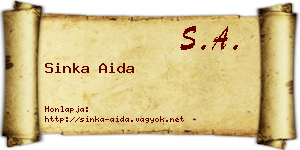 Sinka Aida névjegykártya